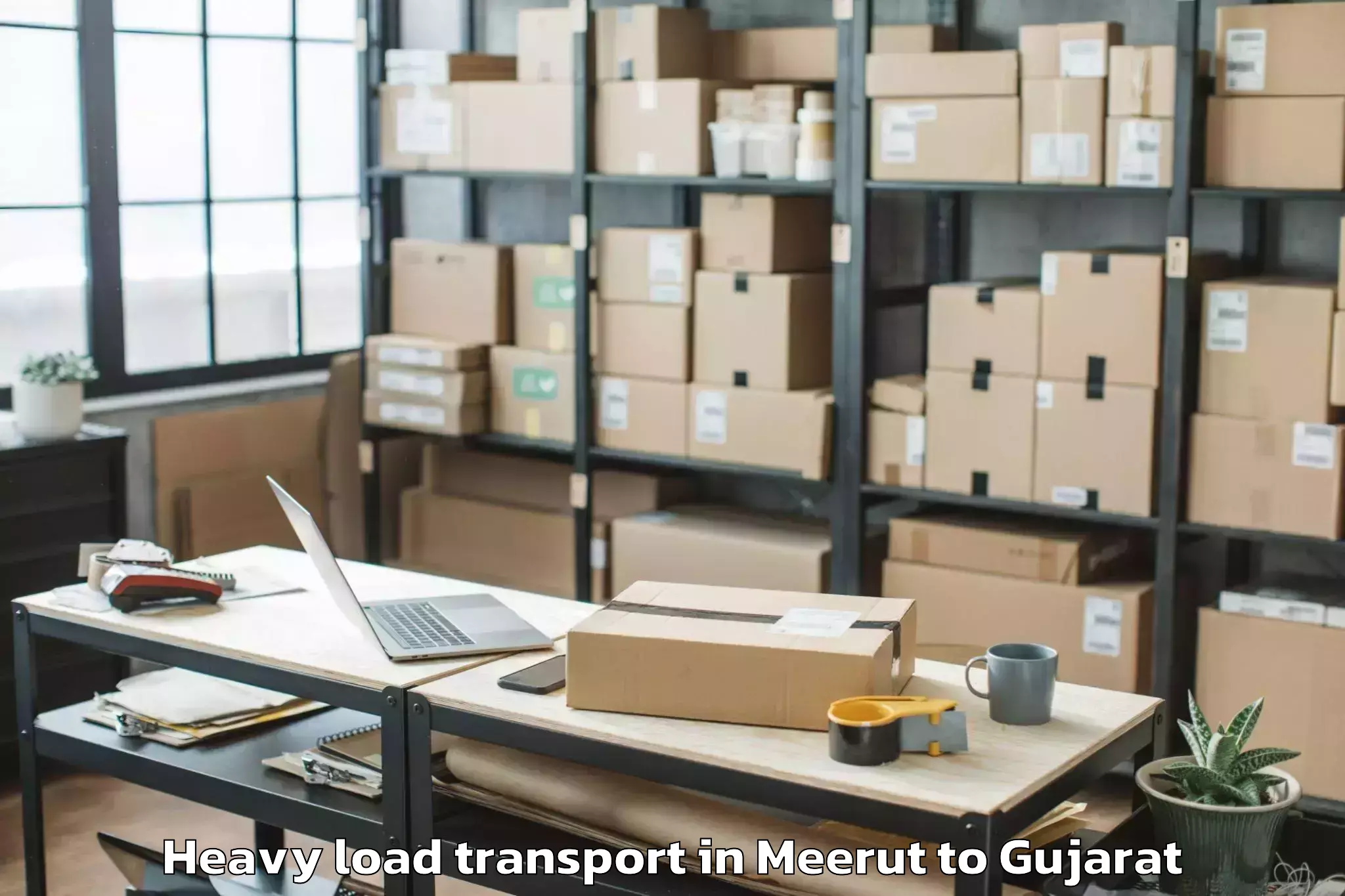 Top Meerut to Kanodar Heavy Load Transport Available